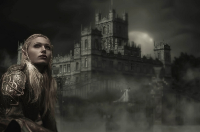 LM Spilsbury The Vampyre's Household: protagonist Johanna with castle in background